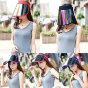 Women Summer Empty Top for Sun Visor Hat Rainbow Panel for Protection