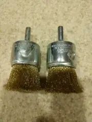 2 Weiler 93805 Crimped Wire End Wire Brush, Brass, 1"