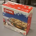 Pyrex Limited Edition Christmas Tree 2-Piece Serveware Set Round 9.5"x1.6" NIB