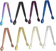 Alipis 6pcs Stainless Steel Ice Tongs Practical Food Clamp for Cookies Sugar and Appetizers Golden Kitchen Utensils for Home Bar and Store Use