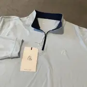 Rhoback Quarter Zip Mens 3XL Heather Blue The Purist Performance Pullover Golf