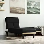 Chaise Longue Black Fabric Living Room Chaise
