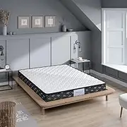 Dreamz Double Mattress Hypo-allergenic materials, 16cm Thickness, with 5-Zone Pocket Spring System,High-density Foam Tight Top, Medium Firm Coil Bedding, Breathable Top, 15Yrs Warranty, White