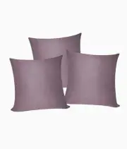 3 x Plain Satin 38x38 Dark Purple Cushion Cover / Pillow Cases /Sofa Décor