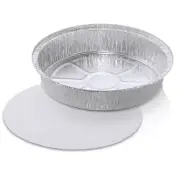 Chef’s Seal 9" Round Aluminum Foil Take-Out Pan + Lid Combo 200 PK