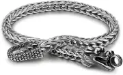 Gifts for Dad Men Sterling Silver Dragon Bracelet 5MM 7" Bangle Fashion Jewelry