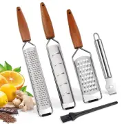 ALLWIN-HOUSEWARE Cheese Grater Zester Set of 5, 304 Stainless Steel with Acac...