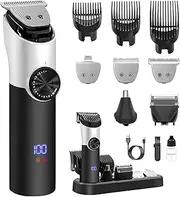 5-in-1 Hair Trimmer Set, Men's Beard Trimmer, T Blade Zero Gapped Trimmer, Hair Clippers with LED Display, Electric Hair Trimmer for Men with 3 Guide Combs