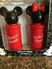 Disney Mickey Mouse Ceramic Salt and Pepper Shakers Minnie Mouse NEW