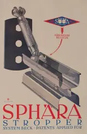 1923 Austrian Art Deco Poster, Julius Klinger, Sphara Razor Blades