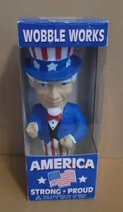 FUNKO Wobble Works UNCLE SAM Bobble Head PATRIOTIC U.S.A. nodder Figure 2001