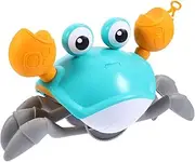 Toddmomy Crab Bath Toy Clockwork Walking Crab Pulling Toys Birthday Festival Gift Cute Cartoon Crab Toy with Cord to Pull and Play Blue