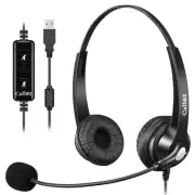 USB Headset with Microphone Noise Cancelling & Audio Controls, Stereo Compute...