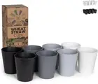 Premium Wheat Straw Cups - Set of 8 Unbreakable BPA Free Reusable Hard Plastic 1