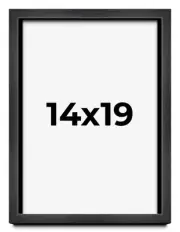 14x19 Shadow Box Frame Grey Charcoal Black | 0.875 Inches Deep | Solid Wood Shad