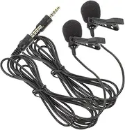 LIFKOME 2Pcs Lavalier Microphone Clip Microphone for Computer Tablet Phone Cable Omnidirectional Recording Mic for Interviews Live Broadcasts