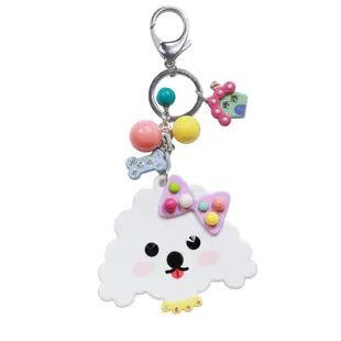 韓國進口GRAIN de BEAUTE狗狗比熊犬可愛童趣鑰匙扣鑰匙圈包掛件