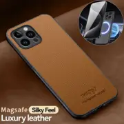 Magsafe Leather Case For iPhone 15 Pro Max 14 13 12 11 Magnetic Slim Phone Cover