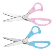 1 Set Sewing Scissors Stainless Steel Serrated Craft Scissors 2 Colors