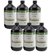 6x Glow Lab Antibacterial Hand Wash Lemongrass & Vetiver Soap 900ml