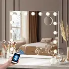Hollywood Makeup Mirror with Light, Vanity Smart Mirror with 15 LED Bulbs, Bluet