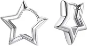 [FindChic] Hypoallergenic Small Star/Heart/Spike/Square Shaped Huggie Hoop Earrings for Women, 18K Gold/Platinum/Rose Gold Plated Ear Cuffs with Sterling Silver Ear Wire Girls' Studs