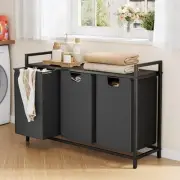 Kitstorack Laundry Hamper with Shelf - Laundry Basket Organizer with 3 Pull-O...