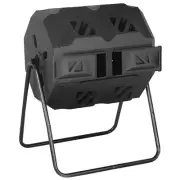 43 Gallon Outdoor Tumbling Composting Bins w/ Dual Chamber Sliding Doors