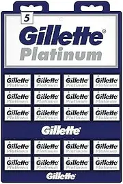 100 Gillette Platinum Blue Double Edge Safety Razor Blades 20 x 5