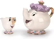 Cartoon New Beauty and The Beast Teapot Mug Mrs Potts Chip Tea Pot Cup One Set Lovely & Cup Set Teapot Mug