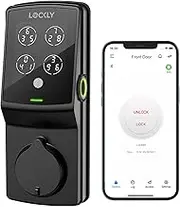 Lockly Smart Keyless Door Lock with Fingerprint Access. Lockly Secure Plus Deadbolt, Matte Black
