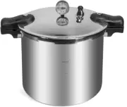 22-Quart Pressure Canner with Built-In Gauge and Rack, Polished Aluminum