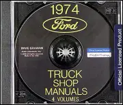 1974 Ford Truck Shop Manuals CD 74 Pickup F100-F350 Van E100-E350 Bronco Repair