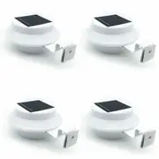 4pcs Solar Powered Black LED Gutter Fence Lights for Outdoor Garden Wall Pathway