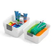 IRIS USA Plastic Storage Basket, 6-Pack, Medium, Shelf Basket Storage Organiz...