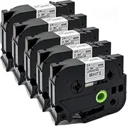 NEOUZA 5Pk Compatible for Brother P-Touch Laminated Tze Tz Label Tape Cartridge 24Mm X 8M (Tze-251 Black On White)