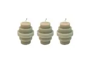 3x Urban Stacked 6cm Vanilla Scented Candle Home Fragrance Tabletop Decor Smoke