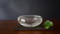在飛比找Okini 器物書優惠-日本玻璃作家 橋村大作 手作 冰裂紋 玻璃 小碗 圓缽