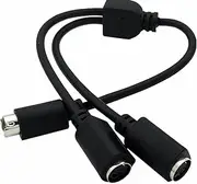Traovien S-Video 4 Pin Mini DIN Y Splitter Connector Cable Male to 2 Female Extension Adapter Cable 0.3m