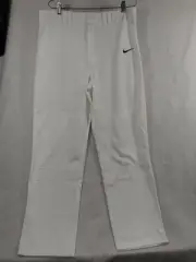 Nike Mens White High Rise Flat Front Straight Leg Baseball Pants Large