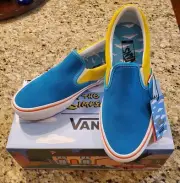 Vans Slip On Pro The Simpsons Blue / Yellow Shoe Mens 9.5 NEW NWB VNGA347V13M