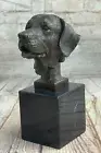 ADORABLE LABRADOR RETRIEVER BUST BRONZE SCULPTURE ART DECO ANIMAL PET ARTWORK