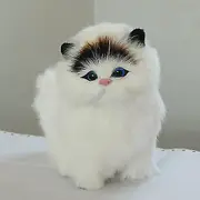 Toys For Boys & Girls Electronic Plush Cats Cute 3 4 5 6 7 8 9 Year Old Age Gift White-Black on head