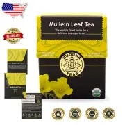 Herbal Mullein Leaf Tea - 18 Bags per Pack, Respiratory & Digestive Support