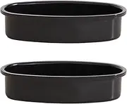2Pcs Baking Pan 9'' Oval Cake Pan Non-Stick Cheesecake Pan Baking Mold Oval Cake Baking Mold Food Grade Carbon Steel Oval Shaped Bread Loaf Pan Bakeware Oval Bread Pan for Home Kitchen Oven Black