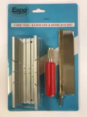 Expo Tools Razor Saw & Aluminium Mitre Box Set 73543