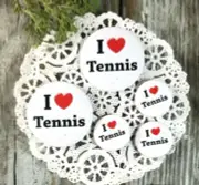Tennis Pin Buttons 2 Medium 3 Small Gift PIN BACK BUTTONS / BADGES New DecoGreet