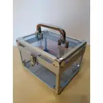 B) 透明藍 化妝箱 工具箱 收納箱 壓克力盒