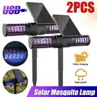 Solar Power LED Mosquito Fly Bug Insect Zapper Killer Outdoor Light Waterproof