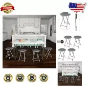Compact 18-Inch Folding Bar Stools - Set of 4 with Padded Seats & 225lb Capacity